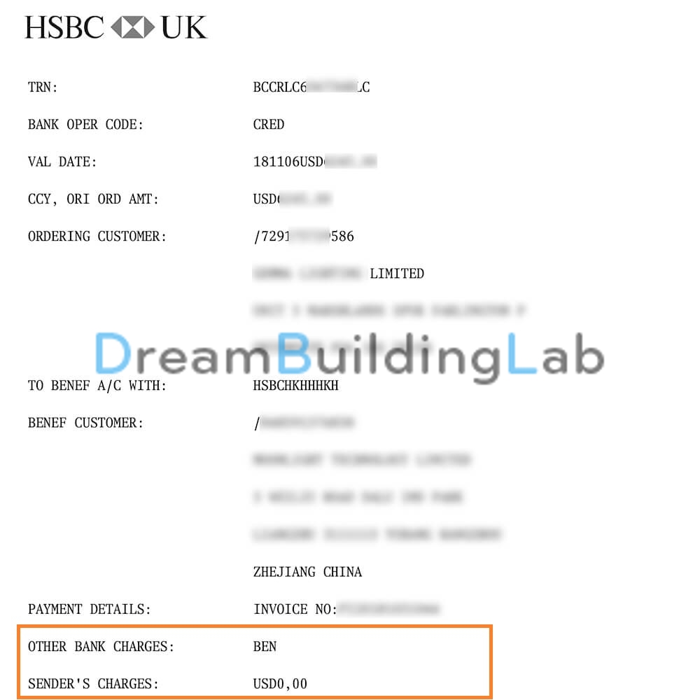 国际电汇所有手续费由受益人承担