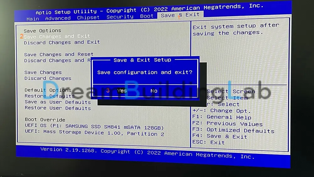 保存对BIOS的修改
